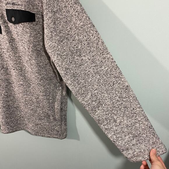 Eddie Bauer Men's Heather Grey Quarter Snap Up Fleece Sweater Size L - Picture 9 of 10